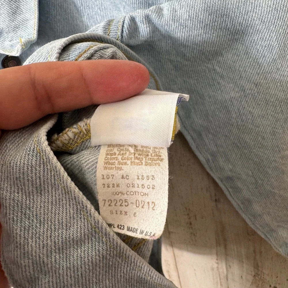 Little Levi's 90s Vtg Orange Tab‎ Snap Button Denim Jacket Kids Size 6 USA